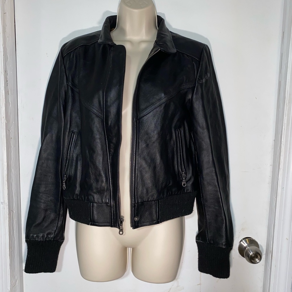 Express size SM real leather jacket- great condition